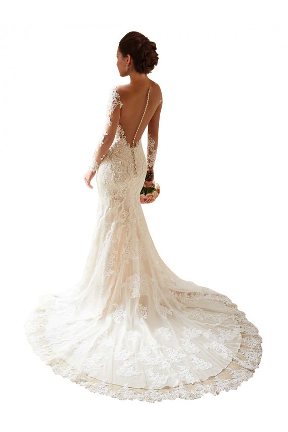 Long Sleeves Maermaid Sweetheart Lace Wedding Dress Geelong