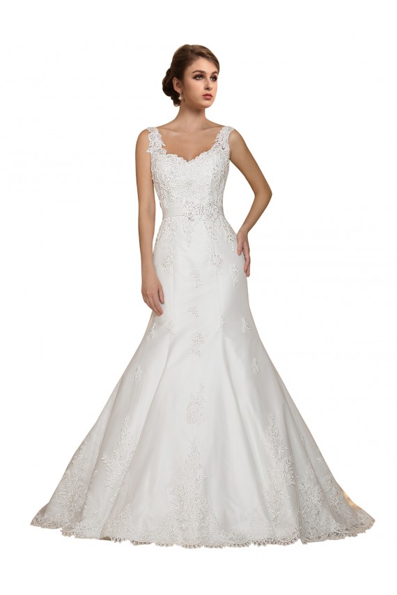 Shop Sweethart V-Neckline Lace Wedding Dress with Shoulder Straps Geelong