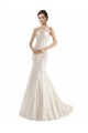 Illusion Neck Mermaid All Over Lace Wedding Dress Geelong