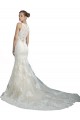 Shop Deep Illusion Neck Mermaid Tulle Beach Wedding Dress with All Over Lace Geelong