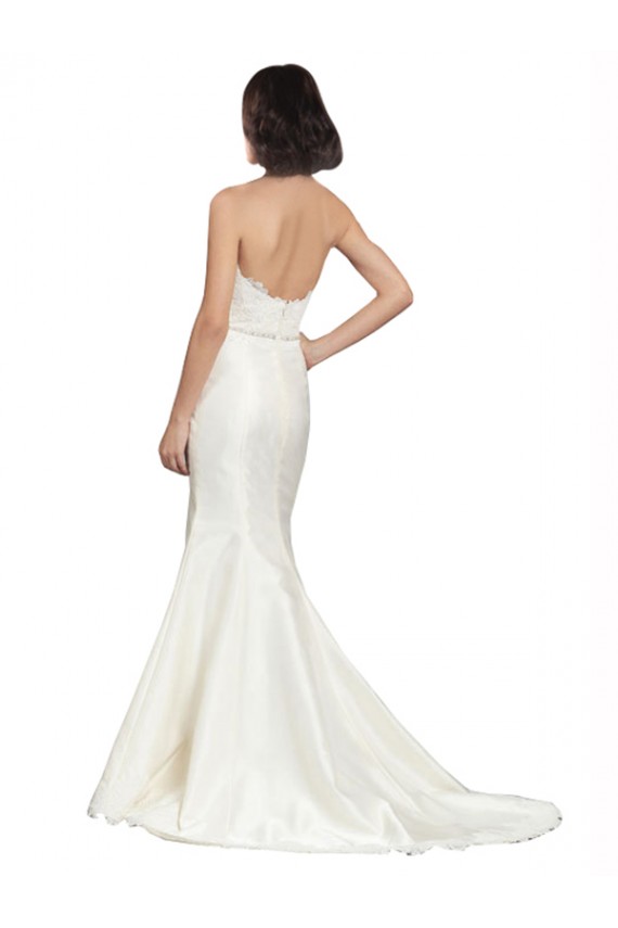 Trumpet Satin Wedding Dress with Sweetheart Lace Bodice Geelong