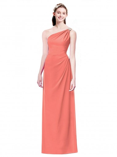 Shop Draped Full Length One Shoulder Chiffon Bridesmaid Dress Geelong
