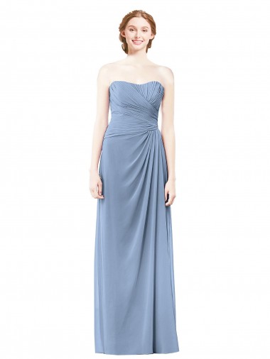 Strapless Long Chiffon Bridesmaid Dress with Sweetheart Neckline Geelong