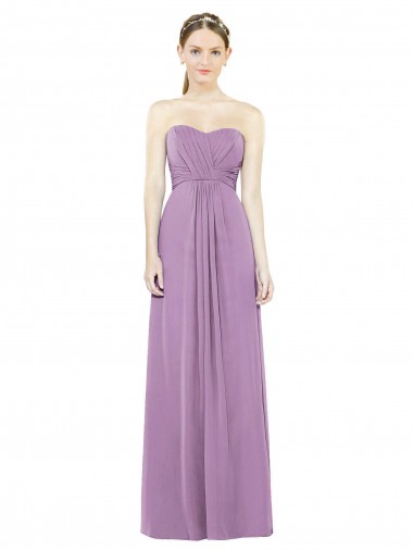 Sweetheart Neckline Strapless Chiffon Bridesmaid Dress with Wrap Pleat Geelong