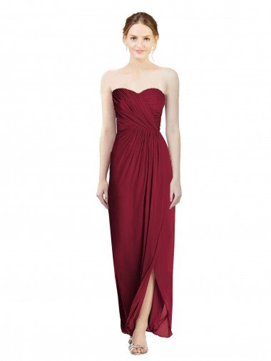 Shop Strapless Sweetheart Long Chiffon Bridesmaid Dress Geelong