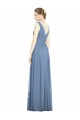 Sleeveless Draped Chiffon Maxi Bridesmaid Dress with Front Slit Geelong