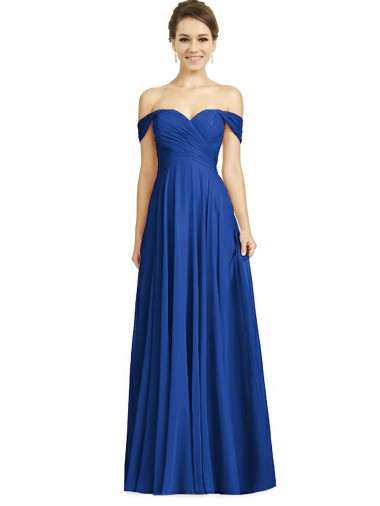 Shop Off the Shoulder Draped Chiffon Maxi Bridesmaid Dress Geelong