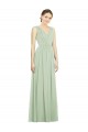 Natural Waist V-Neck Draped Chiffon Bridesmaid Dress Geelong