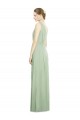 Natural Waist V-Neck Draped Chiffon Bridesmaid Dress Geelong