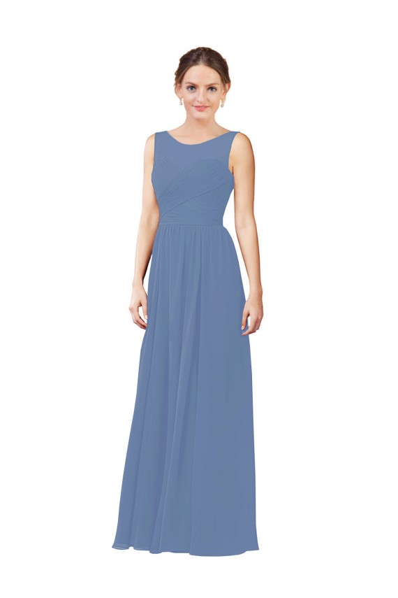 Luxe Chiffon Bridesmaid Dress with Illusion and Sweetheart Neckline Geelong