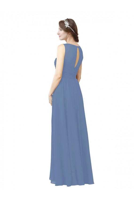 Luxe Chiffon Bridesmaid Dress with Illusion and Sweetheart Neckline Geelong