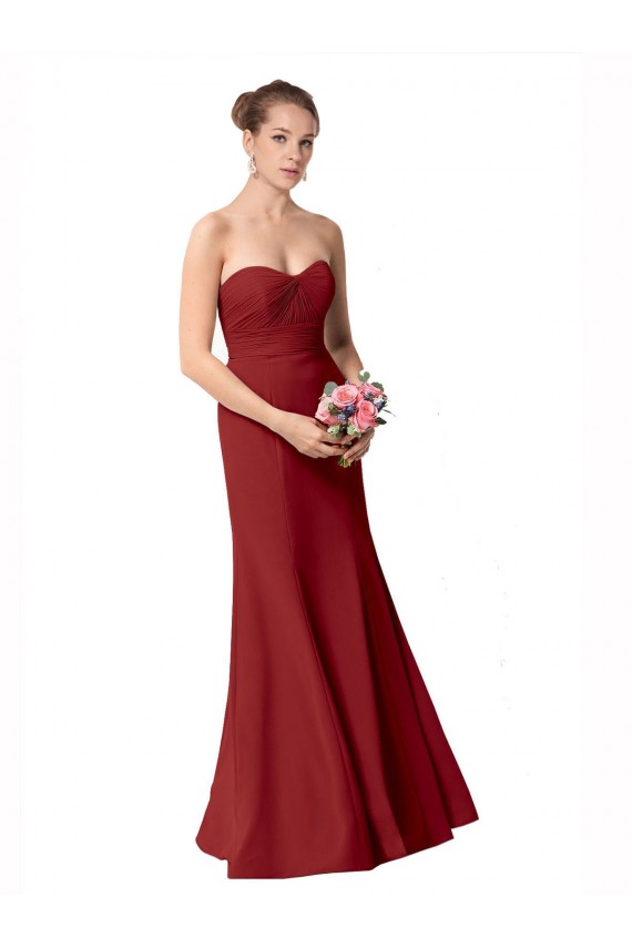 Shop Full Length Sweetheart Chiffon Bridesmaid Dress with Ruched Bodice Geelong