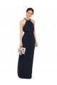 High Halter Neckline Chiffon Bridesmaid Dress with Slim Keyhole Back Geelong