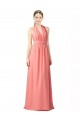 Shirred Bodice Full Length Long Chiffon Bridesmaid Dress Geelong