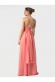 Shirred Bodice Full Length Long Chiffon Bridesmaid Dress Geelong