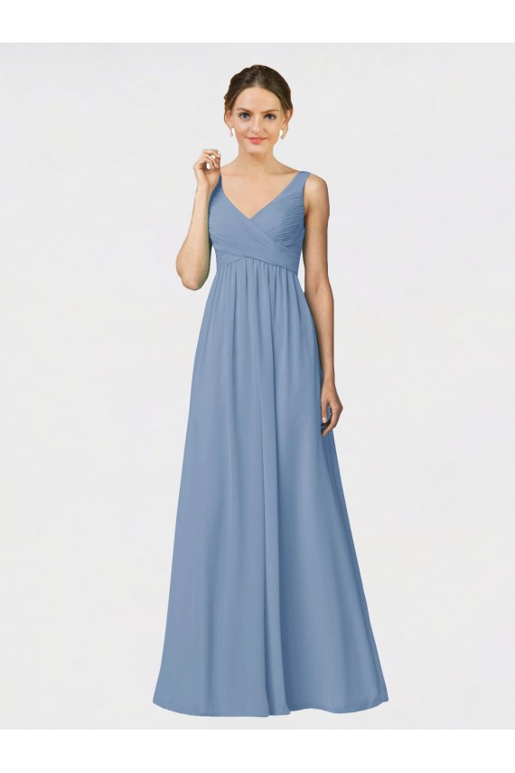 Shop Long Chiffon Bridesmaid Dress with Sweetheart Neckline and Wide Straps Geelong