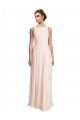 High Neck Chiffon Bridesmaid Dress with Deep V-Back and Cascading Skirt Geelong
