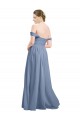 Shop Long Floor Length Chiffon Bridesmaid Dress with Fluttering Off the Shoulder Straps Geelong