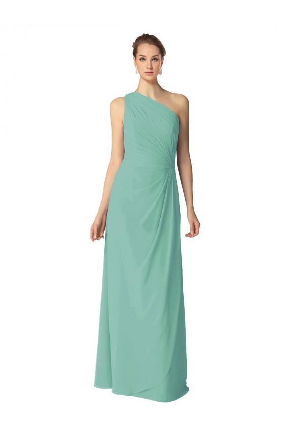 Long Chiffon One Shoulder Full Length Bridesmaid Dress Geelong