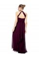 Shop Keyhole Back Long Chiffon Halter Dress with Halter Straps Cross Neck Geelong