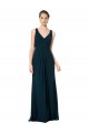 Long Chiffon V-Neck Sleeveless Bridesmaid Dress with Large Keyhole Back Geelong