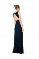 Long Chiffon V-Neck Sleeveless Bridesmaid Dress with Large Keyhole Back Geelong