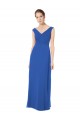 Shop Long Chiffon Strapless Bridesmaid Dress with Wide Front and Back V-Neckline Geelong