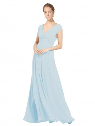 Shop Chiffon Bridsmaids Dress with V-Neckline and Tie V Back Geelong