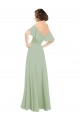 Shop Boho Chic Chiffon Bridesmaids Dress with Off the Shoulder Neckline Geelong