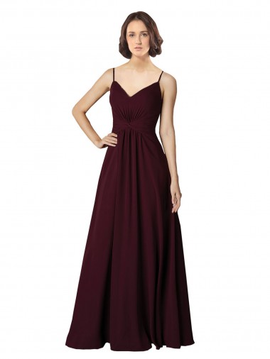 V-Neck Chiffon Bridesmaid Dress with Twist Front Bodice Geelong