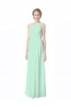 One Shoulder Chiffon Bridesmaid Dress with Asymmetrical Ruched Bodice Geelong