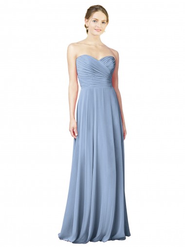 Shop Draped Strapless Sweetheart Full Length Chiffon Bridesmaid Dress Geelong