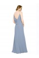 Shop Cowl Back Long Chiffon Slip Bridesmaid Dress with Straps Geelong