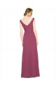 V-Neckline Long Chiffon Bridesmaid Dress with Wide V-Back Geelong