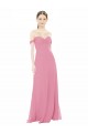 Shop Fitted Sweetheart Bodice Chiffon Bridesmaid Dress with Draped Cap Sleeves Geelong