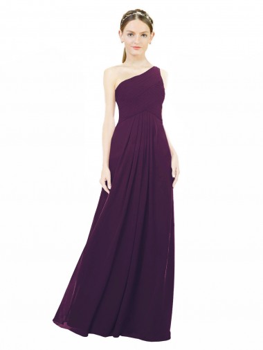 Shop One Shoulder Chiffon Bridesmaid Dress with Draped Bodice Geelong