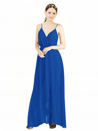 Shop Sleeveless Surplice Chiffon Bridesmaid Dress with Spaghetti Straps Geelong