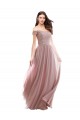Shop Floor Length Chantilly Lace Off the Shoulder Chiffon Bridesmaid Dress Geelong