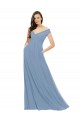 Shop Chiffon Bridesmaid Dress with Classic Off the Shoulder Neckline Geelong