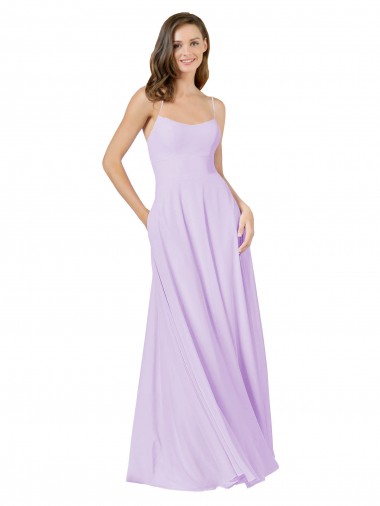 Shop Simple Chiffon Bridesmaid Dress with Pocket Geelong
