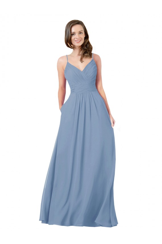 Shop A-Line Ruched V-Neckline Chiffon Bridesmaid Dress Geelong