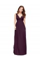 Plunging V-Neckline Long Chiffon Bridesmaid Dress with Deep V-Back Geelong
