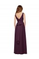 Plunging V-Neckline Long Chiffon Bridesmaid Dress with Deep V-Back Geelong