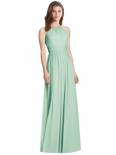 Shop Cutout Open Back Shirred Halter Maxi Bridesmaid Dress Geelong