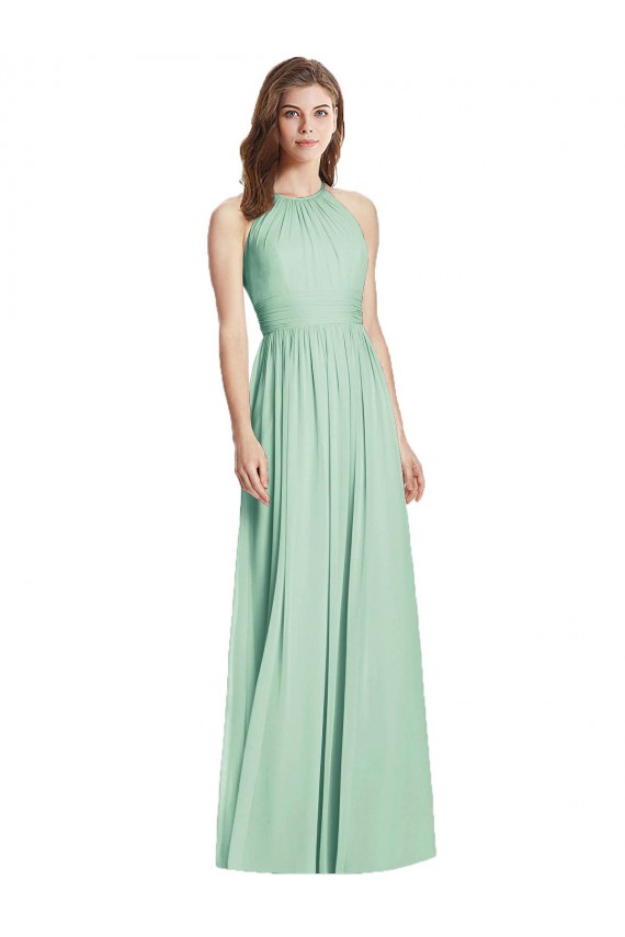 Shop Cutout Open Back Shirred Halter Maxi Bridesmaid Dress Geelong