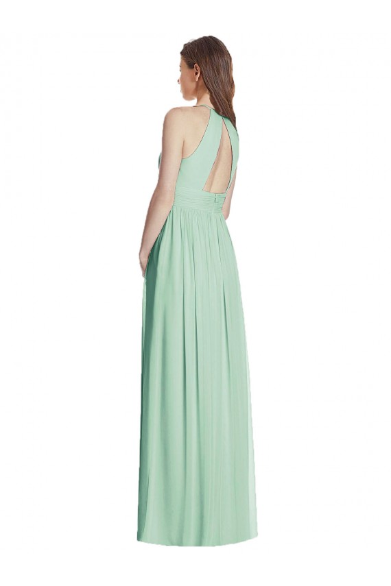Shop Cutout Open Back Shirred Halter Maxi Bridesmaid Dress Geelong