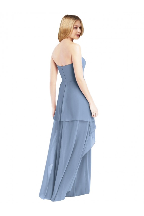 Strapless Chiffon Bridesmaid Dress with Skirt Overlay Geelong