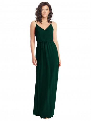 Shop V-Neck Blouson Bodice Chiffon Maxi Bridesmaid Dress Geelong