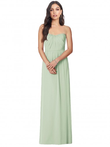 Shop Strapless Sweetheart All-Over Shirring Chiffon Bridesmaid Dress Geelong