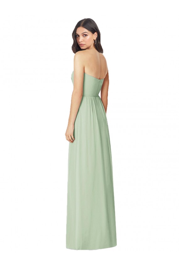 Strapless Sweetheart All-Over Shirring Chiffon Bridesmaid Dress Geelong